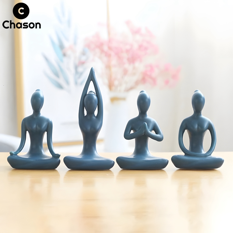Home Gym Zen - Figuras de Yoga abstractas Zen azules