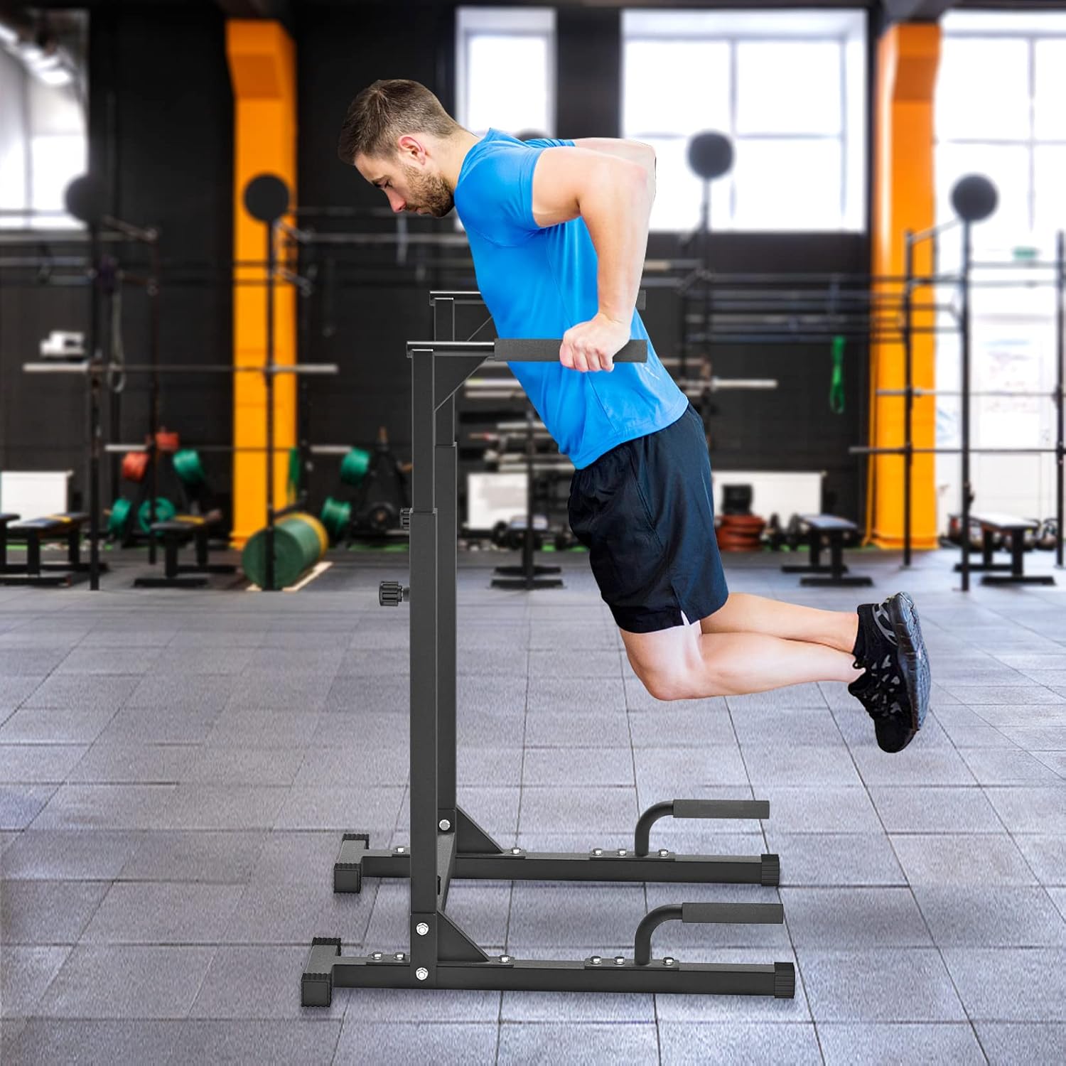 Home Gym With Leg Press - Barras Paralelas Metálicas para Flexiones y