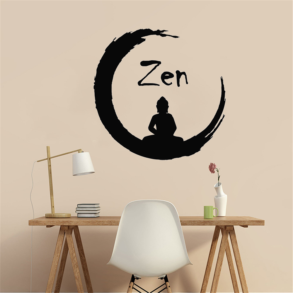 Home Gym Zen - Pegatinas de pared redondas Zen para