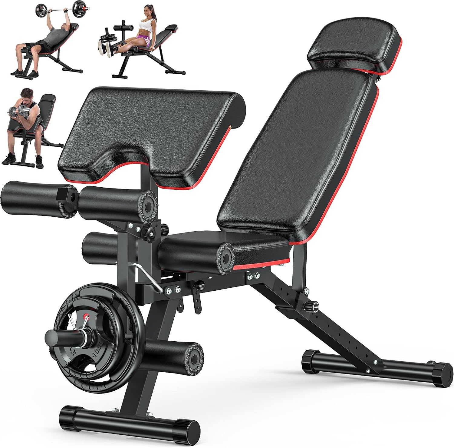 Home Gym With Leg Press - Banco de entrenamiento con extensión de