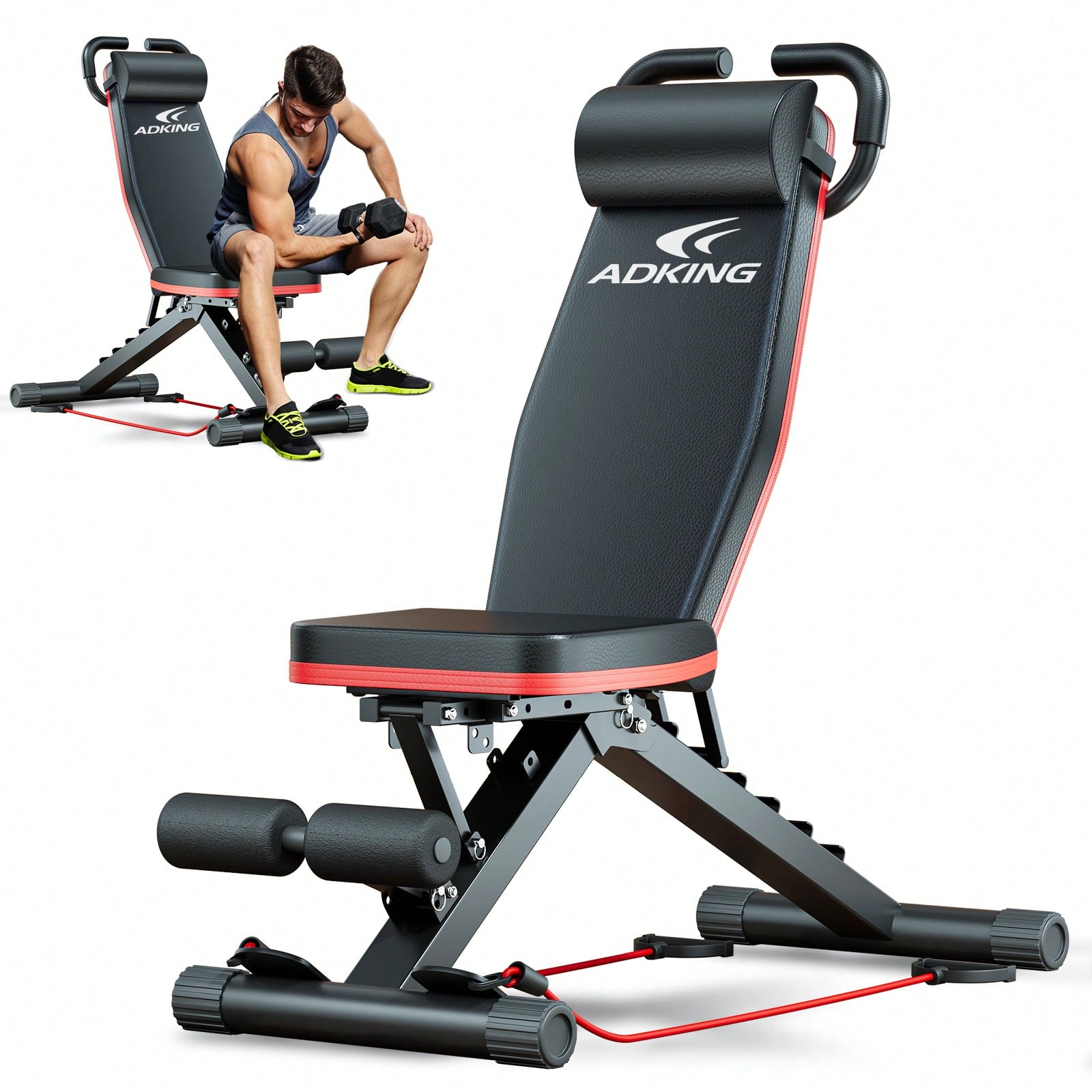 Home Gym With Leg Press - Banco de pesas estándar, set de