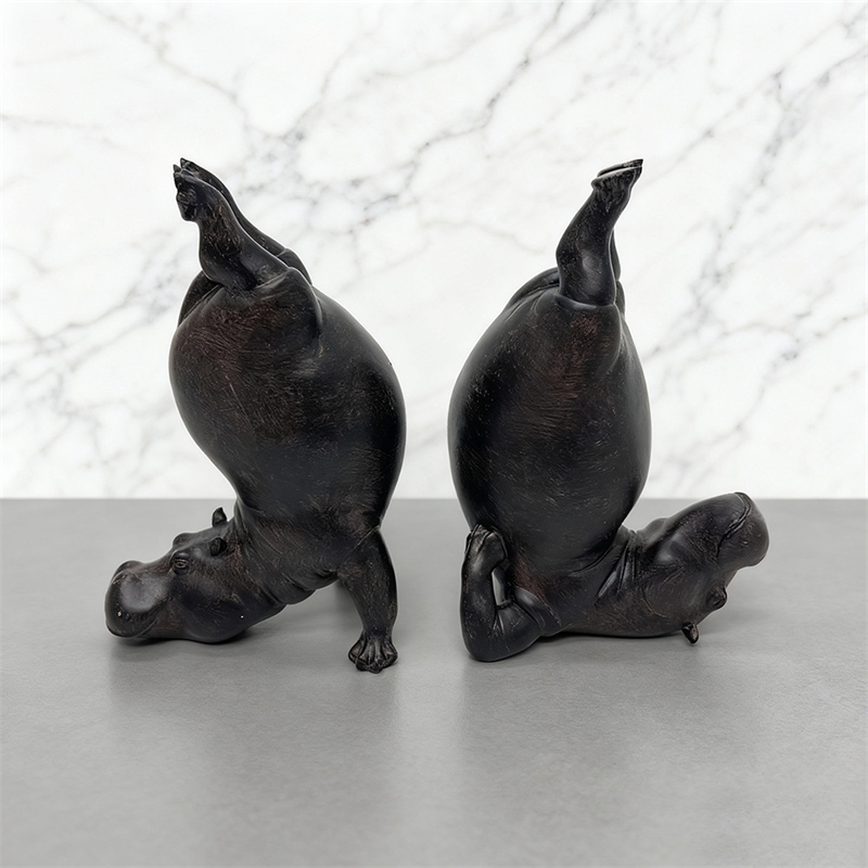 Home Gym Zen - Figura de resina de hipopótamo para