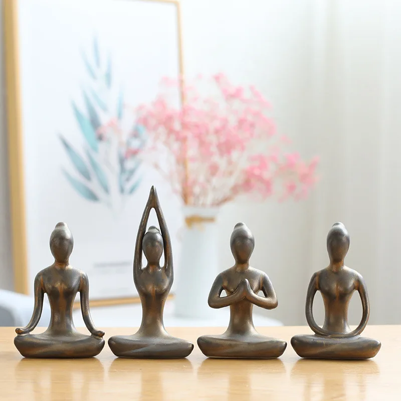 Figuras de Yoga abstractas, ad - Home Gym Zen reseña y precio
